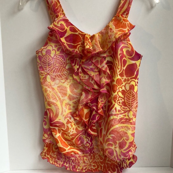 Amy Byer ruffle front wide strap dressy tank size Large - Picture 1 of 8